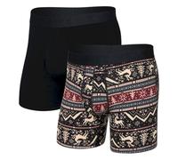 Saxx - Droptemp Cooling Cotton Braguette 2-Pack - Boxer homme Caribou / Noir - L