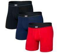 Saxx - Essential Cotton Boxer Brief Fly 3-Pack - Sous-vêtement - L - red / maritime / black