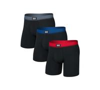 Saxx - Essential Cotton Boxer Brief Fly 3-Pack - Sous-vêtement - L - red / navy / turbulence wb