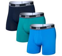 Saxx - Essential Performance Mesh Boxer Brief Fly 3-Pack - Sous-vêtement - S - blue / teal / maritime