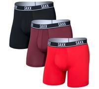 Saxx - Essential Performance Mesh Boxer Brief Fly 3-Pack - Sous-vêtement - XXL - classic red / maroon / black