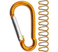 Saxx® Lot de 10 mousquetons en S en Aluminium Orange 4,0 cm | pour Fixer des équipements au Sac à Dos, Ceinture, Tente, canoë | Orange, Lot de 10