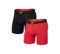 Saxx - Multi-Sport Mesh 2-Pack - Boxer homme Rouge Coucher de Soleil / Noir - L - Entrejambe 6"