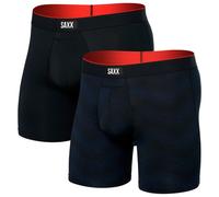 Saxx - Multi-Sport Mesh Boxer Brief Fly 2-Pack - Sous-vêtement synthétique - S - full tilt chevron / black