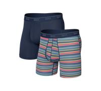Saxx - Quest Maille Quik-Dry Braguette 2-Pack - Boxer homme Harvest Stripe / Maritime - S