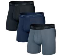 Saxx - Quest Quick-Dry Mesh Boxer Brief Fly 3-Pack - Sous-vêtement synthétique - XXL - black / turbulence / maritime