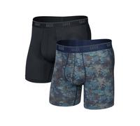 Saxx Underwear - Pack de 2 boxers respirants - Quest Quick-Dry Mesh BB Fly 2pk Matrix Camo/Black pour Homme - Taille S - Noir Noir S