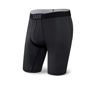 Saxx - sous-vêtements pour Hommes Quest - Boxer en Maille à séchage Rapide avec Support de Poche intégré - sous-vêtements pour Hommes, Noir II, S