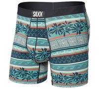 Saxx - Ultra Super Soft Boxer Brief Fly - Sous-vêtement synthétique - XL - beach shack stripe / teal