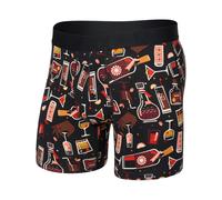 Saxx Underwear - Boxer super respirant en coton - DropTemp Cooling Cotton BB Fly - Host with the Most/Black pour Homme en Coton - Taille M - Marron Marron M
