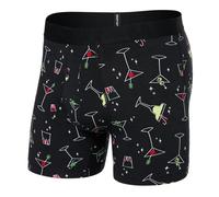 SAXX Underwear Co. Boxer Droptemp en coton rafraîchissant pour homme, Atomic Happy Hour Noir, Small