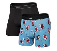 SAXX Underwear Co. Boxer Quest en maille à séchage rapide avec poche intégrée pour homme, Naughty Vs Nice/Noir, Small