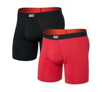 SAXX Underwear Co. Lot de 2 boxers multi-sport en maille pour homme, Rouge coucher de soleil / noir, Medium