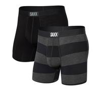 Saxx Underwear Co. Lot de 2 Boxers Vibe pour Homme, Graphite Ombre Rugby/Noir, Small