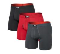 SAXX Underwear Co. Lot de 3 boxers multi-sport en maille pour homme, Rouge coucher de soleil/turbublence/noir délavé, Large