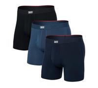 SAXX Underwear Co. Lot de 3 boxers Vibe extra doux pour homme avec braguette, Denim foncé/bleu marine/noir, Medium