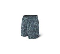 SAXX Underwear Co. Short De Bain - Short De Bain Long Cannonball 2N1 avec Poches - Short De Bain avec Doublure en Filet pour des Hommes|Écailles De Poisson Grey|Petit
