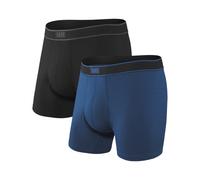 Saxx Underwear - Pack de 2 boxers confortables - Daytripper 2Pk Black / City Blue Heather pour Homme - Taille XS - Noir Noir XS