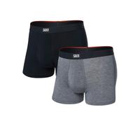 Saxx Underwear - Pack de 2 boxers respirants et doux - Vibe Xtra Soft Comfort Trunk Fly Black/Dark Grey Heather 2pk pour Homme - Taille S - Gris Gris S