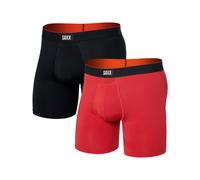 Saxx Underwear - Pack de 2 boxers respirants - Multi-Sport Mesh 2Pk Rouge Coucher De Soleil / Noir pour Homme - Taille XXL Rouge XXL
