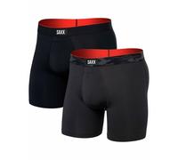 Saxx Underwear - Pack de 2 boxers respirants - Multi-Sport Mesh Boxer Brief Fly 2Pk Remote Camo Wb / Black pour Homme - Taille M - Noir Noir M