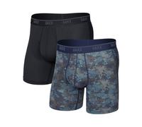Saxx Underwear - Pack de 2 boxers respirants - Quest Quick-Dry Mesh BB Fly 2pk - Matrix Camo/Black pour Homme - Taille S - Noir Noir S