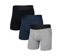 Saxx Underwear - Pack de 3 boxers confortables - Droptemp Cooling Cotton BB Fly 3pk Dark Grey/Dark Ink/Black pour Homme en Coton - Taille XL XL