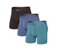 Saxx Underwear - Pack de 3 boxers respirants - Vibe Xtra BB Fly 3pk Seascape/Indigo/DK Choco pour Homme - Taille S - Bleu Bleu S