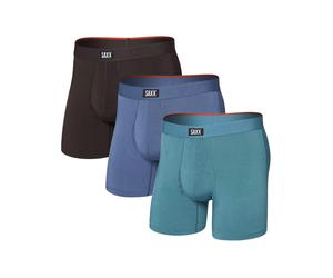 Saxx Underwear - Pack de 3 boxers respirants - Vibe Xtra BB Fly 3pk Seascape/Indigo/DK Choco pour Homme - Taille XL - Bleu Bleu XL