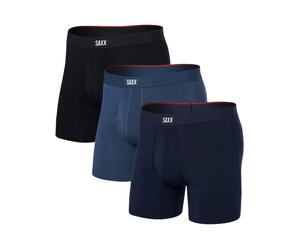 Saxx Underwear - Pack de 3 boxers respirants - Vibe Xtra Soft Comfort BB Fly 3pk Dark Denim/Navy/Black pour Homme - Taille L L