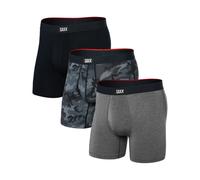 Saxx Underwear - Pack de 3 boxers respirants - Vibe Xtra Soft Comfort BB Fly 3pk Wood Camo/Grey Heather/Black pour Homme - Taille M M