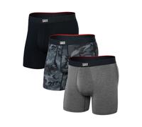 Saxx Underwear - Pack de 3 boxers respirants - Vibe Xtra Soft Comfort BB Fly 3pk Wood Camo/Grey Heather/Black pour Homme - Taille L L