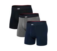 Saxx - Vibe Xtra Boxer Brief Fly 3-Pack - Sous-vêtement synthétique - L - black / dark grey heather / navy