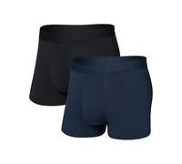 Saxx Underwear - Slip boxer en coton stretch respirant - Droptemp Cooling Cotton Trunk Fly Dark Ink/Black 2pk pour Homme en Coton - Taille M - Noir Noir M