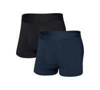 Saxx Underwear - Slip boxer en coton stretch respirant - Droptemp Cooling Cotton Trunk Fly Dark Ink/Black 2pk pour Homme en Coton - Taille S - Noir Noir S