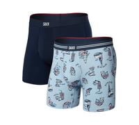 Saxx Underwear - Slip boxer stretch respirant - Vibe Xtra Soft Comfort BB Fly High Brow Low Life/Navy 2pk pour Homme - Taille XL - Bleu Bleu XL