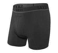Saxx Underwear sous-vêtement pour Homme - Boxer Kinetic Maille LÉGÈRE DE Compression pour Homme avec Support Pouch Intégré - Demi-Compression, Blackout, M