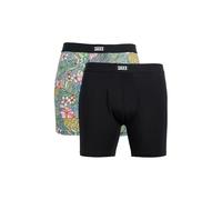 SAXX UNDERWEAR Vibe Xtra Soft Comfort Lot de 2 boxers pour homme, Champ d'ananas/noir, Medium