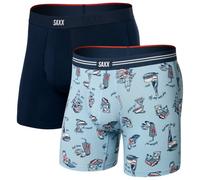 Saxx - Vibe Xtra Boxer Brief Fly 2-Pack - Sous-vêtement synthétique - XXL - high brow low life / navy