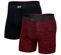 Saxx - Vibe Xtra Boxer Brief Fly 2-Pack - Sous-vêtement synthétique - XXL - spacedye stripe / black