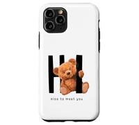 Say Hi Nice to Meet You, Lovely Teddy Bear Graphic Designs Coque pour iPhone 11 Pro