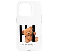 Say Hi Nice to Meet You, Lovely Teddy Bear Graphic Designs Coque pour iPhone 15 Pro