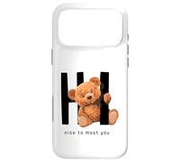 Say Hi Nice to Meet You, Lovely Teddy Bear Graphic Designs Coque pour iPhone 17 Pro Max