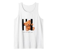 Say Hi Nice to Meet You, Lovely Teddy Bear Graphic Designs Débardeur