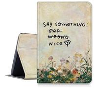 Say Something Nice Étui à fleurs pour iPad 10e génération 11" version 2022 (numéro de modèle : A2696 A2757 A2777), étui pliable en cuir synthétique résistant aux chocs avec mise en veille/réveil