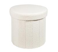 SAYA - Pouf de rangement - Repose-pieds - Coffre de rangement - Surface en velours doux pour un nettoyage facile - Pliable - Rond - Avec couvercle - 38 x 38 x 38 cm - Tissu peluche