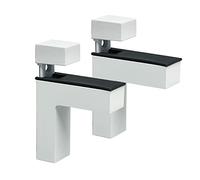 SAYAYO 2 Pièces Support de Tablette en Verre Réglable, Support Étagère Murale en Alliage de Zinc, Pince Verre pour Étagère en Bois/Verre de 5 à 30 mm Épaisseur, Blanc, EBL008W-2P