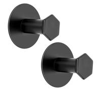 SAYAYO Crochet Adhésif Mural en SUS304 Acier Inoxydable, Crochet Muraux Patère sans Percage Salle de Bain, Accroche Serviette Porte Manteau pour Chambre Cuisine Entrée, 2 Pcs Noir Mat