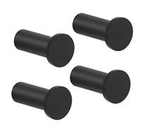 SAYAYO Crochets à Visser Mural Patère Murale Salle de Bain, 4 Pcs Noir Mat | Crochets Muraux en 304 Acier Inoxydable, Robuste Accroche Serviette Patère Ronde pour Salle de Bain Chambre Cuisine Entrée