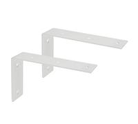 SAYAYO Equerre Etagere Murale Blanche, Support Étagère Murale Charge Lourde Industrielle en Acier Inoxydable, Support Angle Brace en L pour Planche, 175 x 105 x 45mm, 2 Pcs